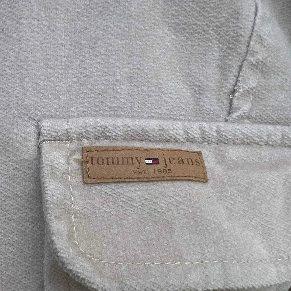 Tommy Jeans Vintage Velvet Trench  Coat Khaki Cream  Med Cute Great Condition - Picture 6 of 14